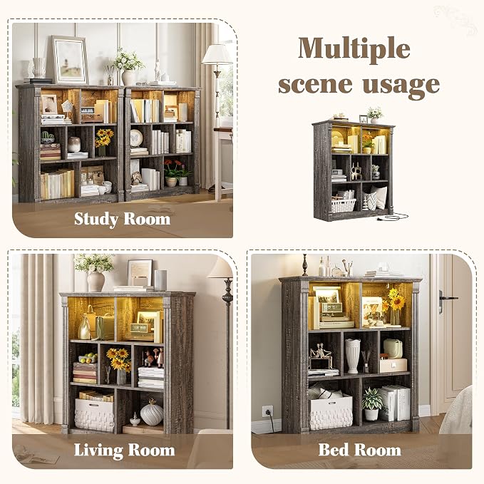 EnHomee 7 Cube Bookshelf Cubby Storage Organizer - Image 9