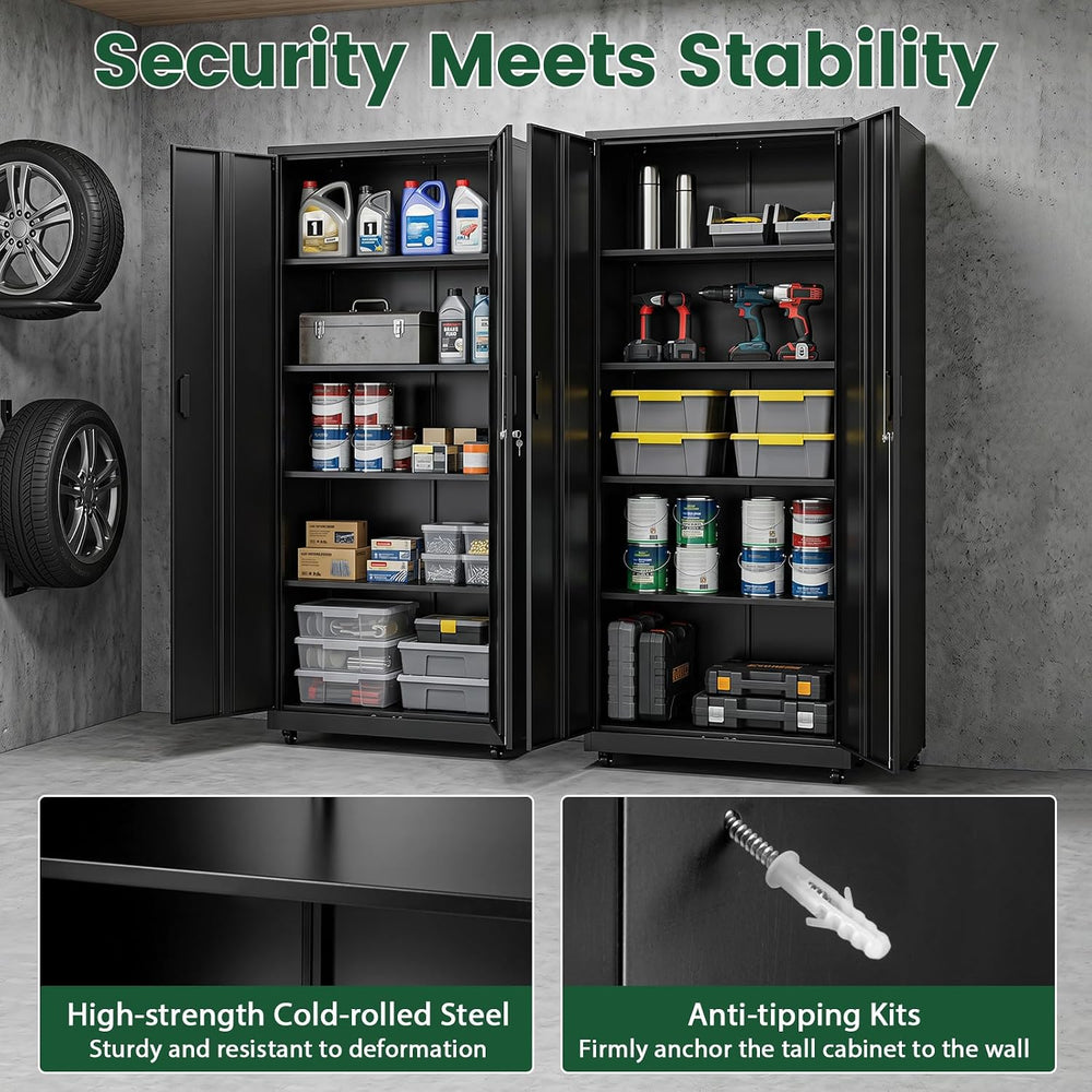 GIANTEX 73" Tall Metal Storage Cabinet for Garage and Office