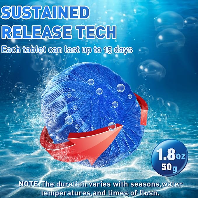 Qualirey 60 Pack Automatic Toilet Cleaner Tablets Toilet Bowl Long Lasting - Image 7