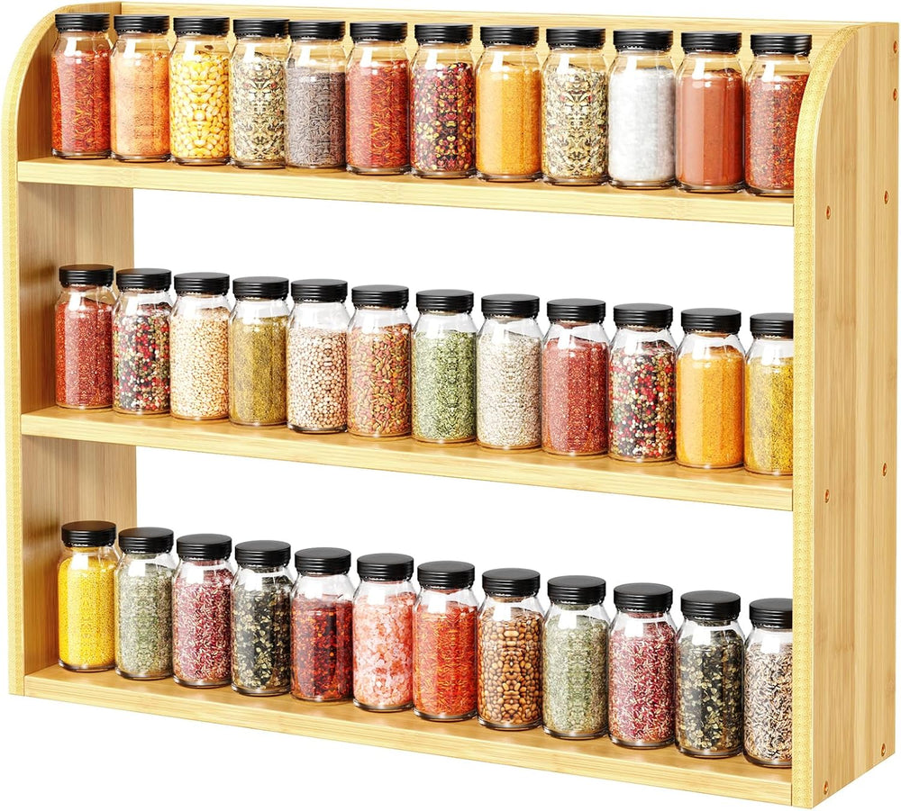 ROMGUAR CRAFT 3 Tier Long Bamboo Spice Rack, Natural