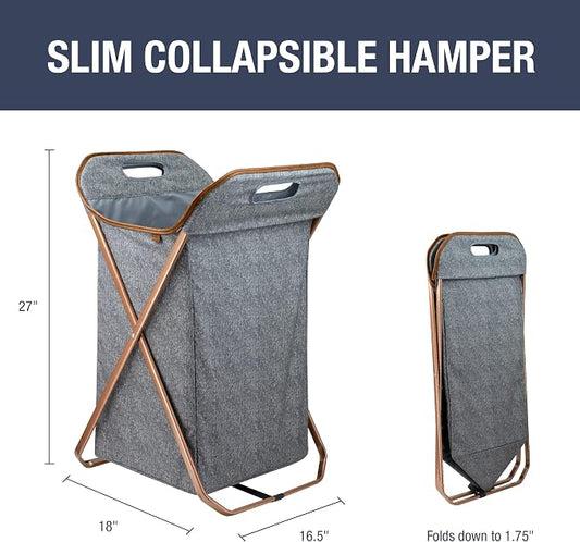 CleverMade Collapsible Laundry Hamper X-Frame Laundry Basket - Image 2