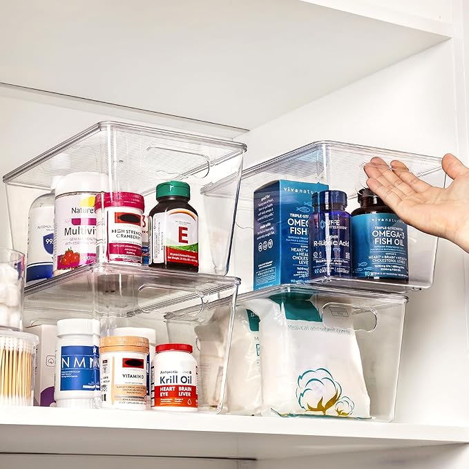 Vtopmart 10 Pack Clear Stackable Storage Bins - Image 7