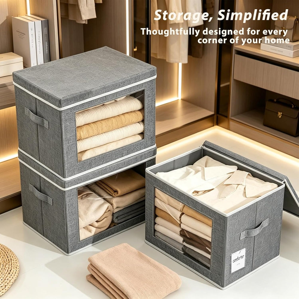 Fabric Storage Bins with Lids, Foldable Decorative Storage Box