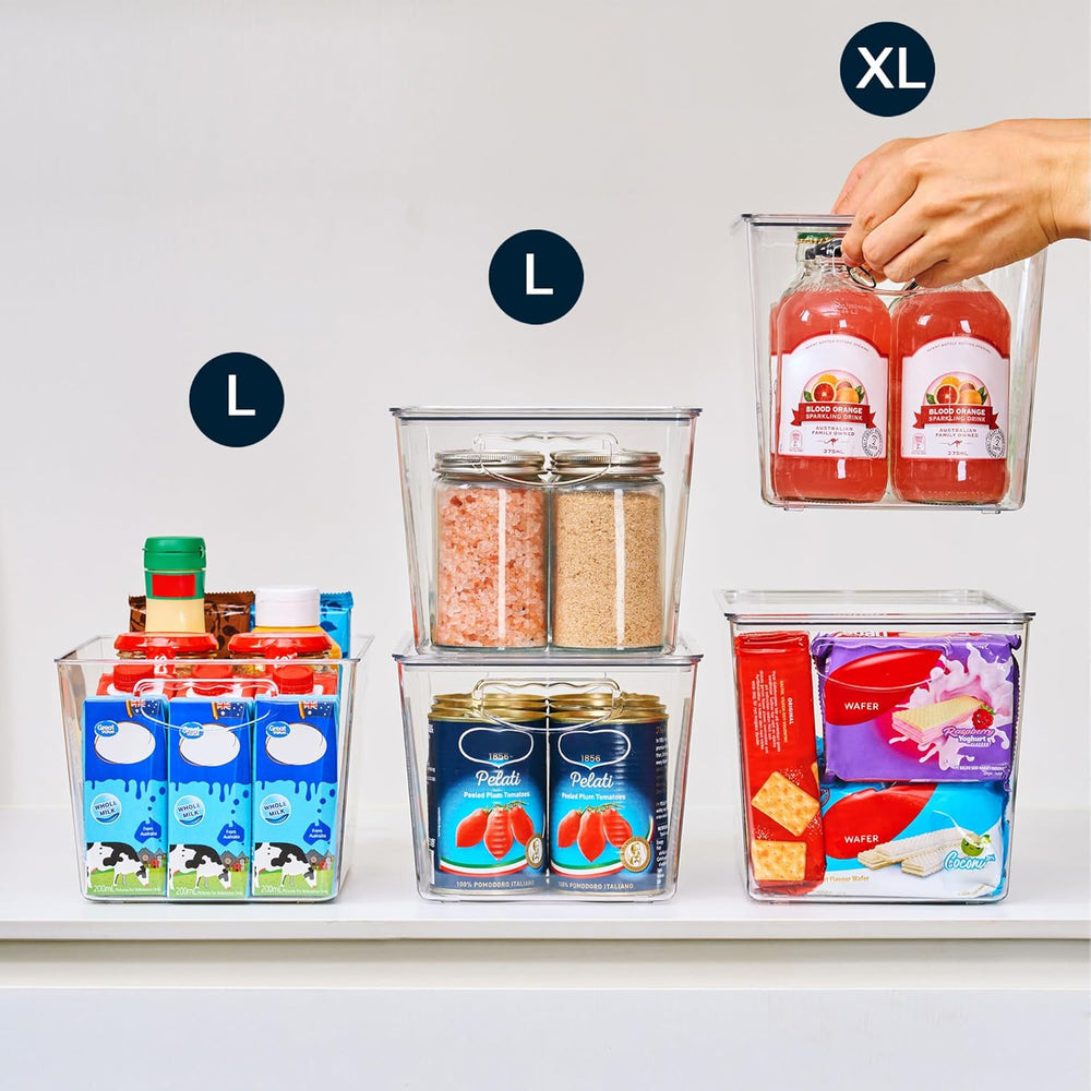 theaoo XLarge Clear Storage Bins with Lids, Stackable Containers, 6 Pack
