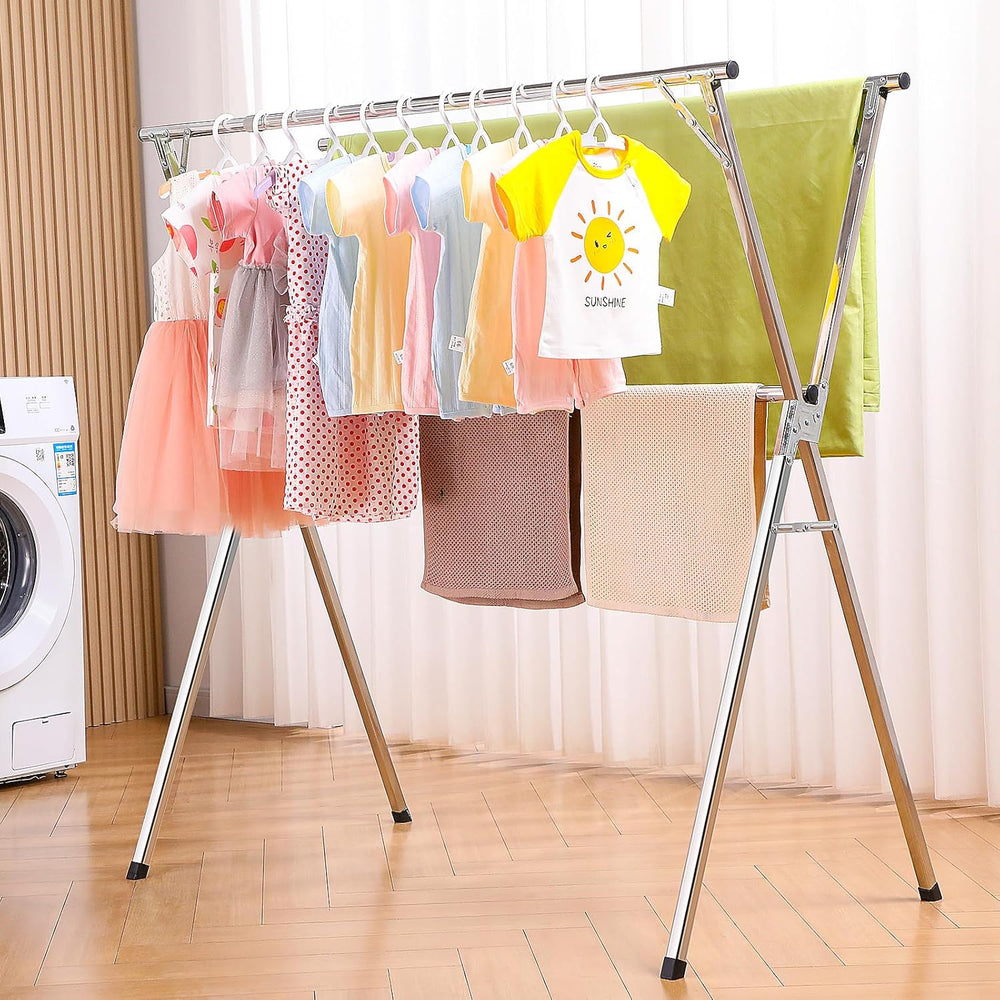funest Drying Rack Clothing, 79 Inches Adjustble & Foldable Laundry Dryin...