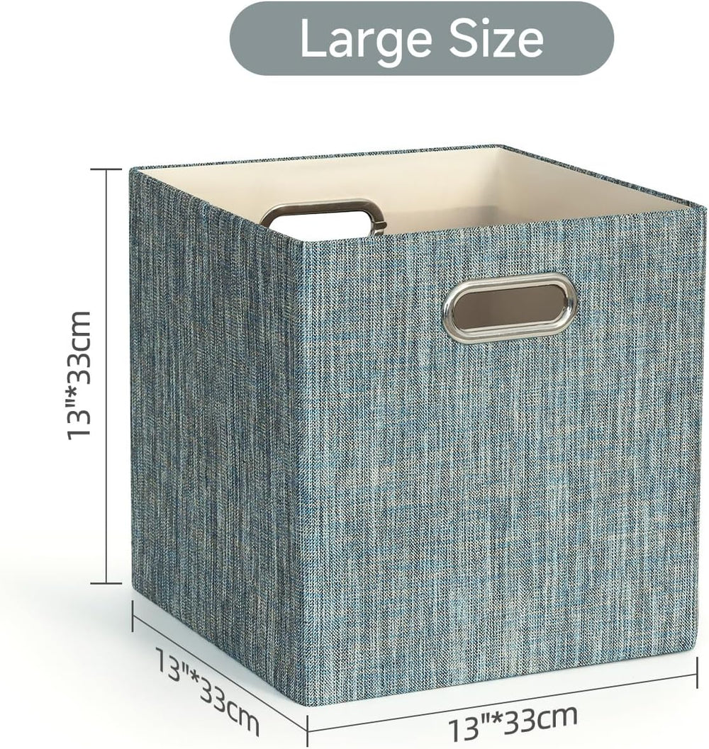 Posprica Storage Basket Bins,13×13×13 Foldable Storage Boxes Fabric Drawer Cu...