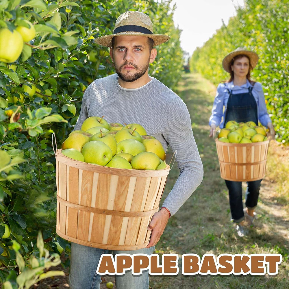 Marsui 14 x 9.5 Inch Large Jumbo Half Bushel Baskets with Handles, 4 Pcs
