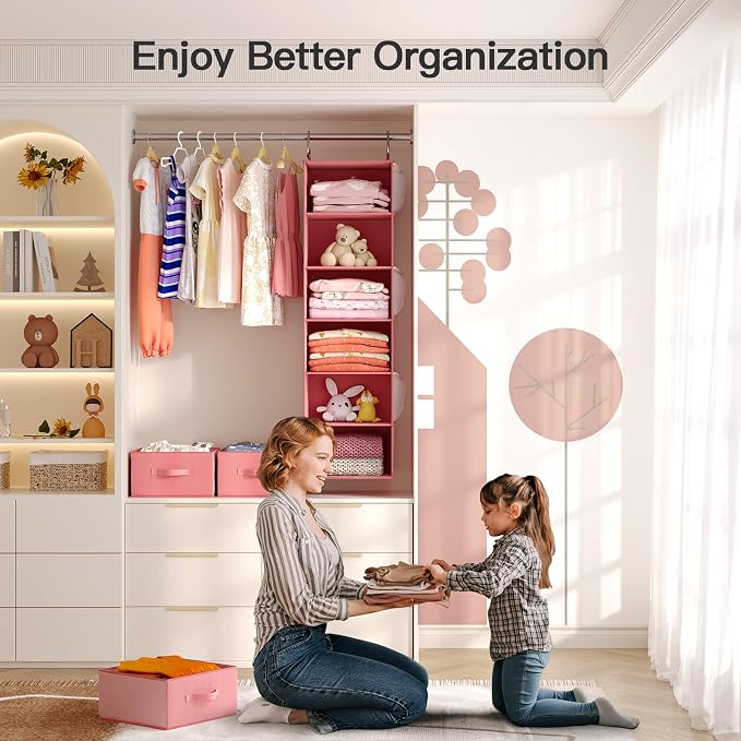 Pipishell Hanging Closet Organizer 6-Shelf, Hanging Shelves - Image 7