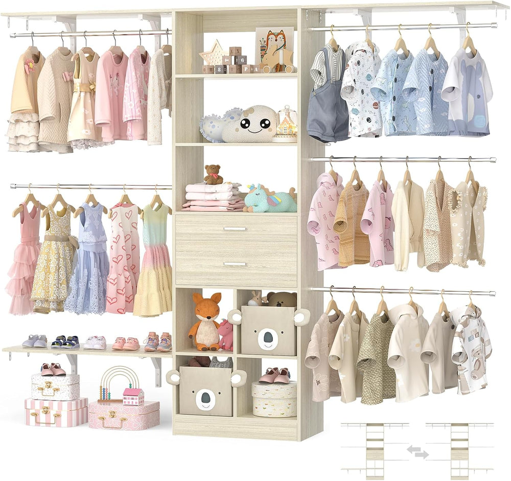 Closet System - 4.75-8FT Closet Organizer System