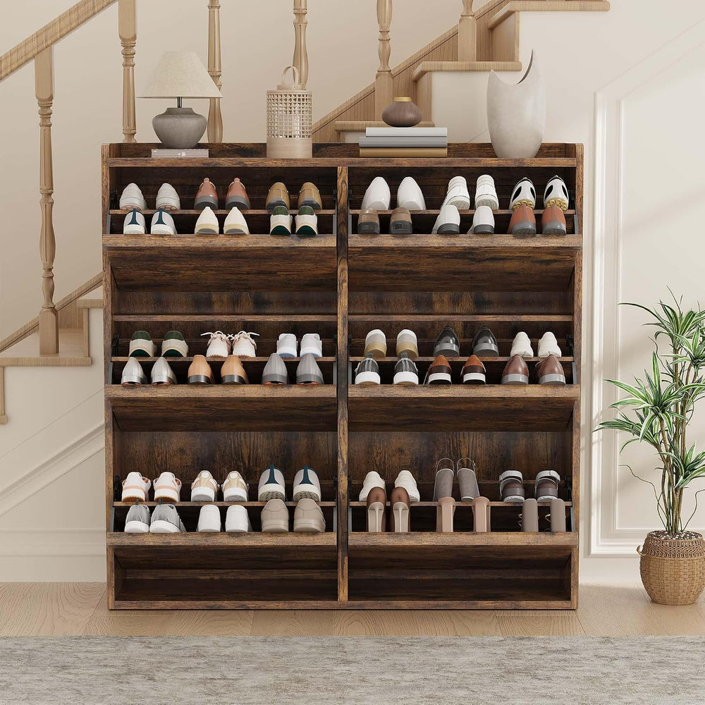 GarveeHome Shoe Cabinet with 6 Flip Drawers, Wooden Shoe Organizer Cabinet wi...