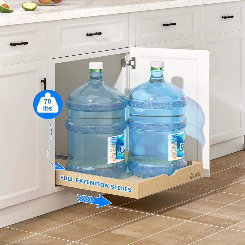 WelFurGeer Soft Close Pull Out Drawers for Cabinets, 17" W x 21" D ...