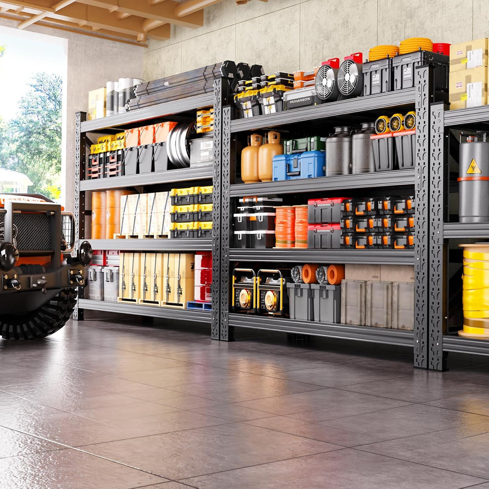 6 Set 6000LBS Heavy Duty Storage Shelves, 69"W Adjustable Garage Shelvin...