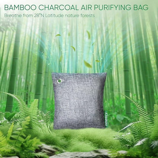 Activated Charcoal Odor Absorber, Large 4x500g w Hooks Nature Odor Eliminator - Image 2