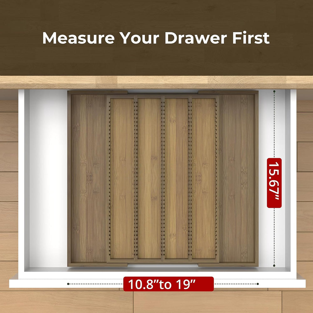 Large Expandable Bamboo Coffee Pod Drawer Organizer