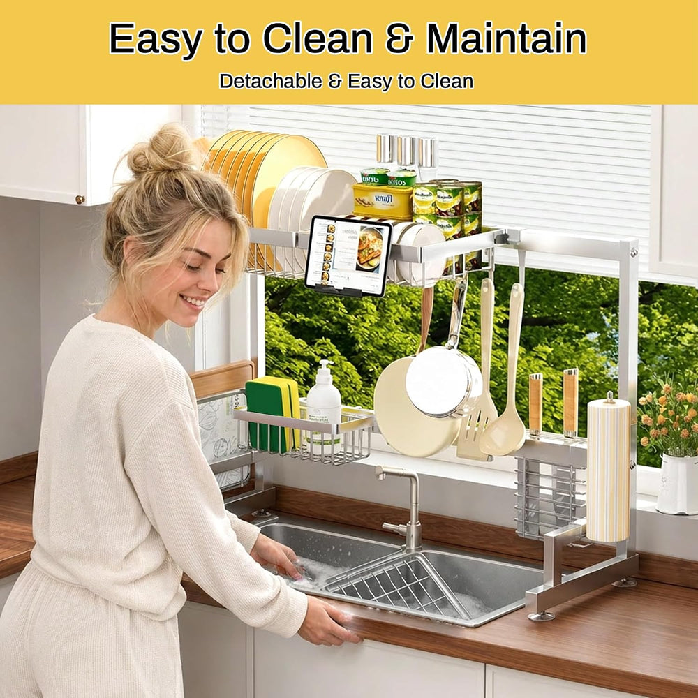 ADBIU Luxurious 304 Stainless Steel Over Sink Dish Drying Rack (Suitable for ...