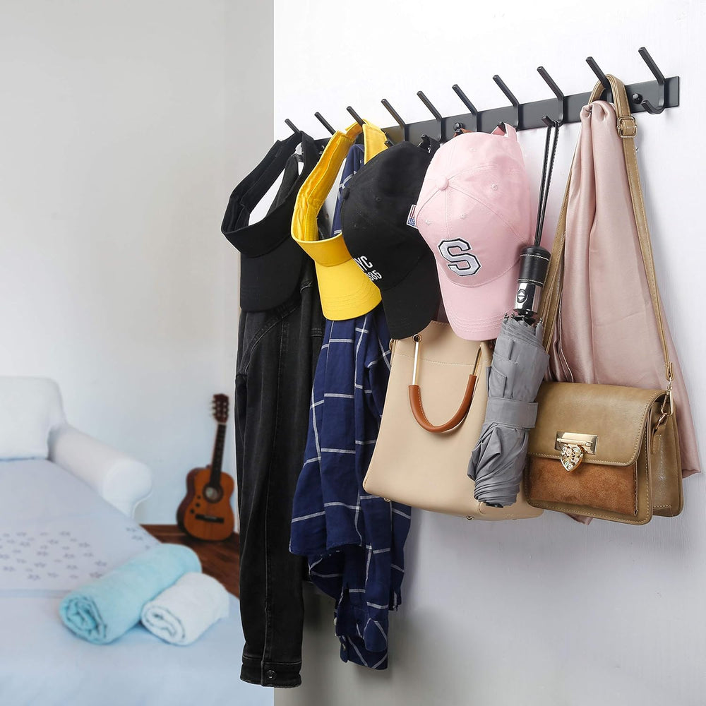 WEBI Coat Rack Wall Mounted,10 Hooks for Hanging Coats,30 Inch Hook Rack Hook...