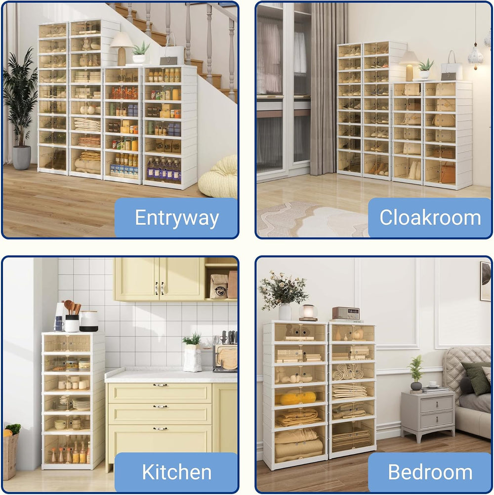 FLEXIMOUNTS Folding Shoe Rack Organizer Storage Box 9 Tiers-18 Pairs