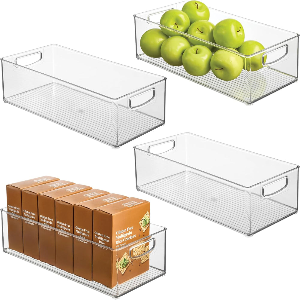 iDesign Stackable Storage Bin, Set of 4, Clear