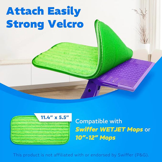 4 Pack Reusable Microfiber Mop Pads, Compatible - Image 2