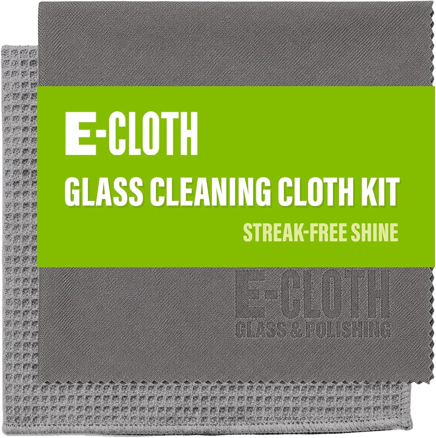 E-Cloth Window and Glass Cleaner Kit, Just Add Water - 1 Kit | Chemical-Free Cleaning - Reusable & Machine Washable Towel, Versatile Use for Mirrors, Cars, & Lenses, Gray