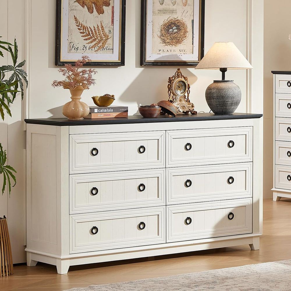 Joaxswe 54'' Dresser for Bedroom, Farmhouse 6 Drawers Dressers