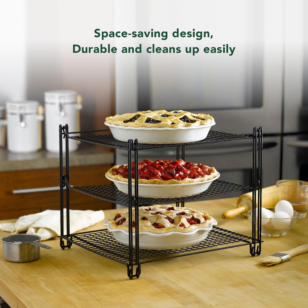 Nifty 3-Tier Cooling Rack – Non-Stick Coating, Wire Mesh Design, Dishwasher S...