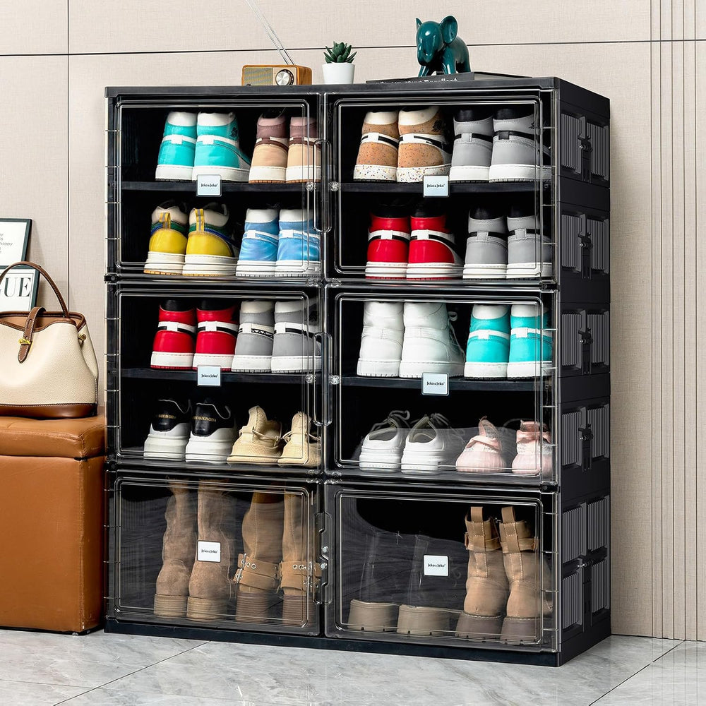 JEKO&JEKO 5 Tiers Foldable Boot Storage Shoe Rack Cabinet for Closet Entr...