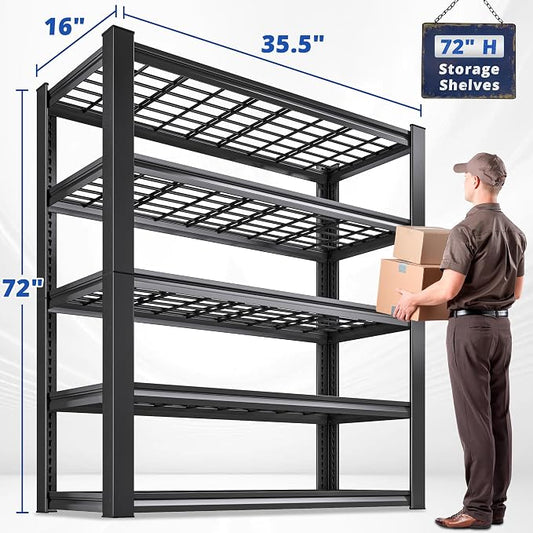 REIBII 3010LBS Storage Shelves 72" H Garage Shelving Heavy Duty Metal Shelving - Image 2