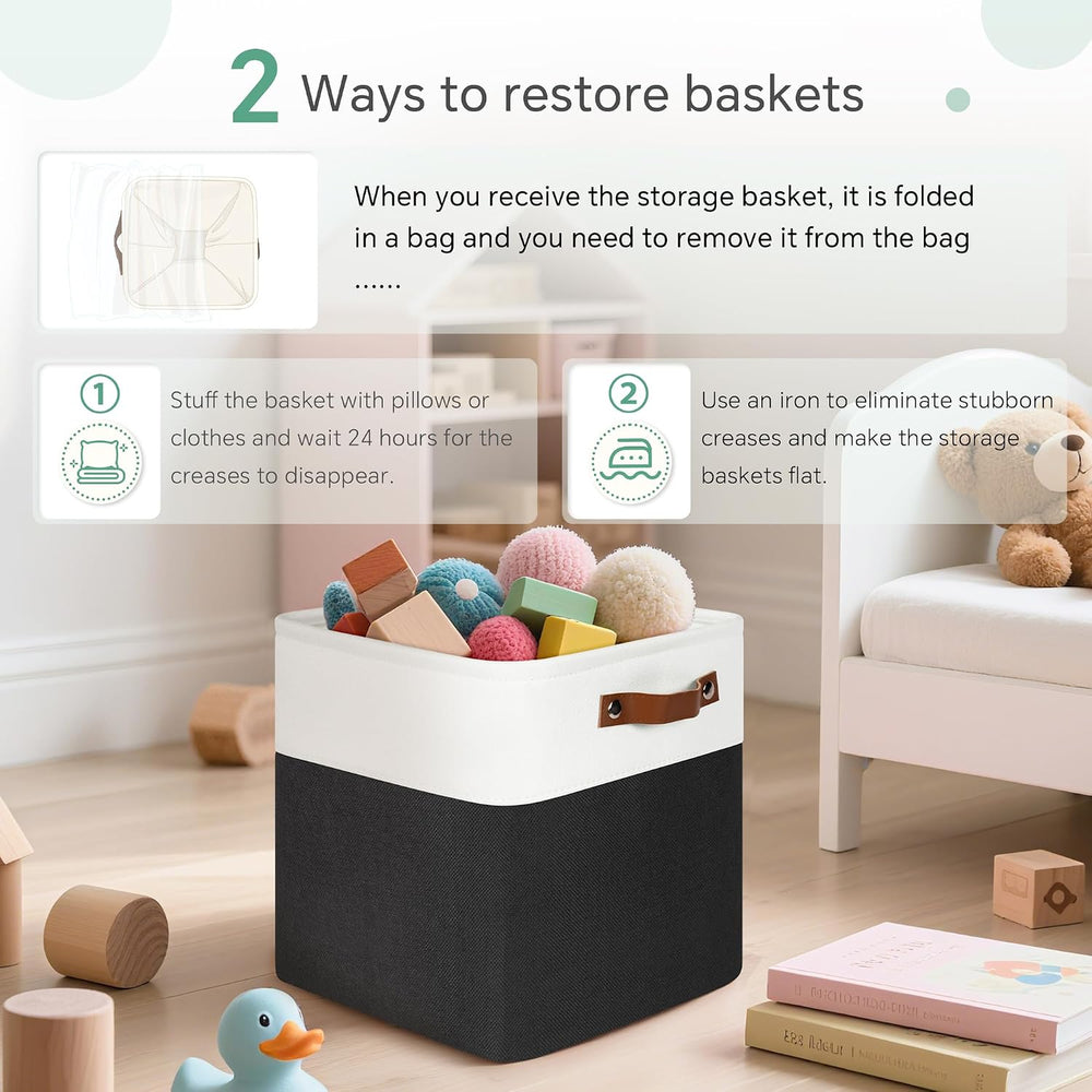 FinishingBo 11 inch Cube Storage Bin 6 Pack, Cube Organizer Bins
