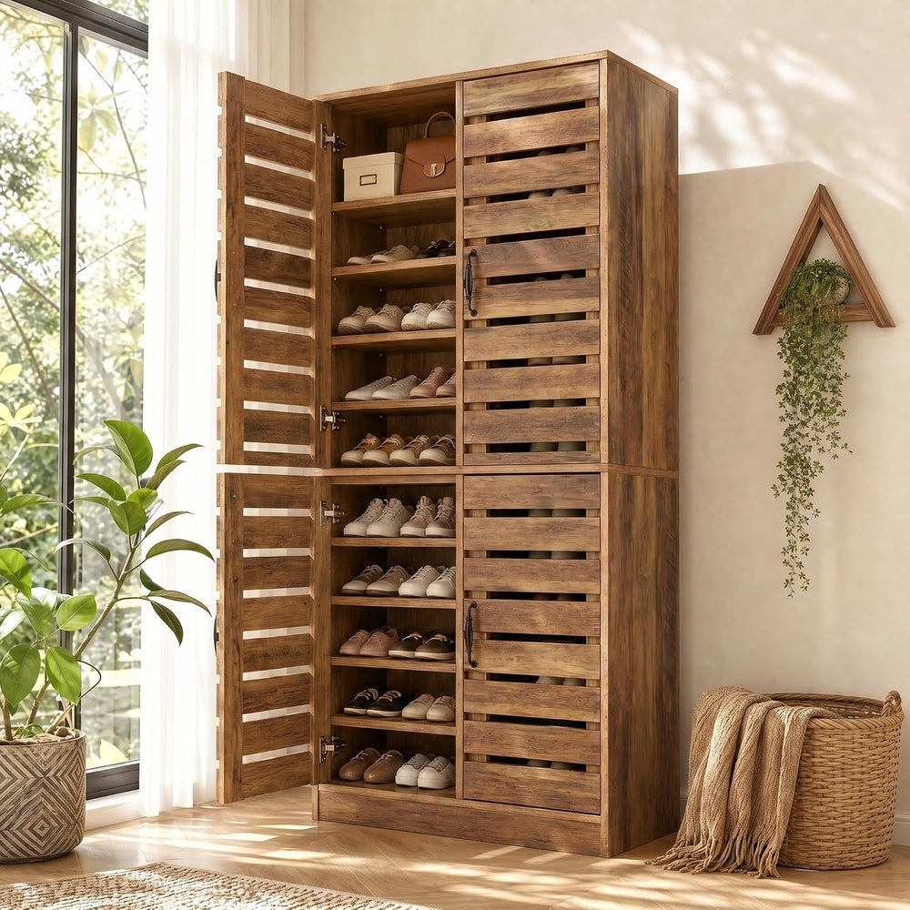Tribesigns 71" Tall Shoe Cabinet with Doors