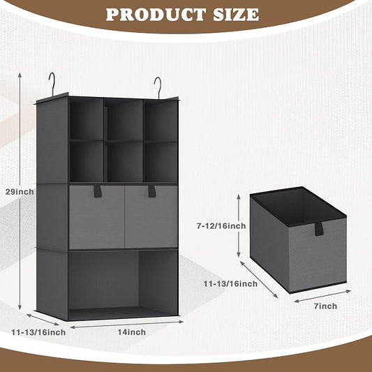 Hanging Closet Organizer 4 Shelves, 2 Drawers Closet Organization and Storage - Image 2