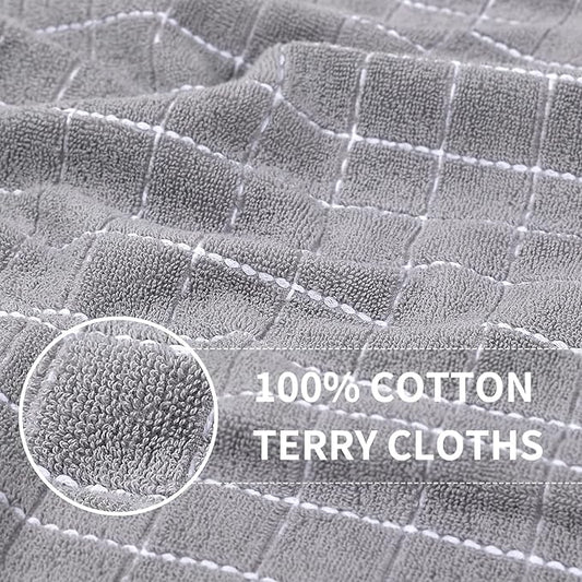 Homaxy 100% Cotton Terry Kitchen Towels, Checkered Designed, Soft and Super - Image 2