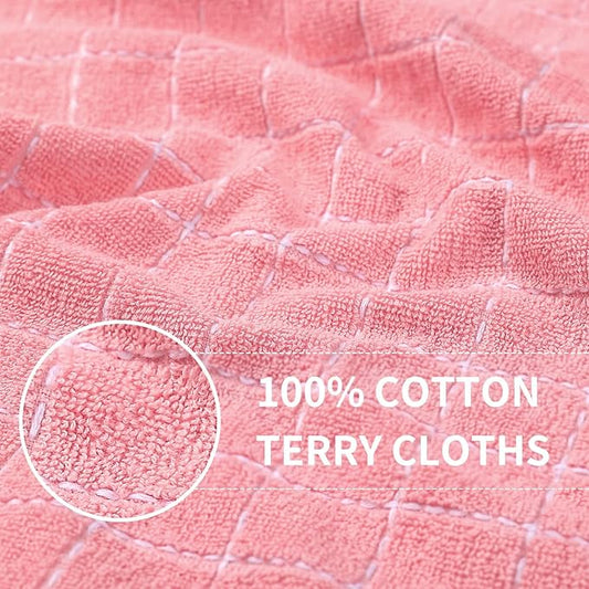 Homaxy 100% Cotton Terry Kitchen Towels, Checkered Designed, Soft and Super - Image 2