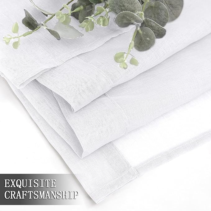 Tollpiz Short Sheer Curtains Linen Textured Living Room Curtain Sheers Light - Image 7