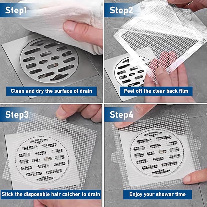 Disposable Hair Catcher Shower Drain Mesh Stickers, Hair Catchers - Image 7