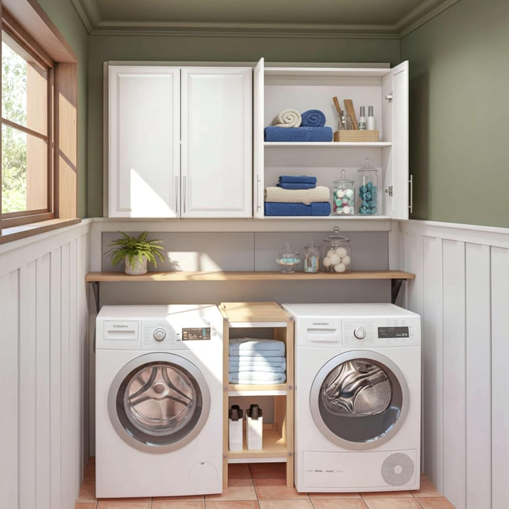 Furnaza 60" W Laundry Room Wall Cabinet with Adjustable Shelf