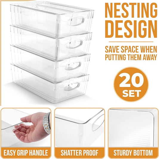 Sorbus Clear Plastic Storage Bins - Image 2