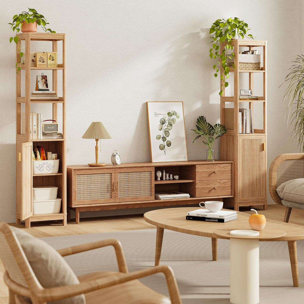 68'' Tall Narrow Storage Cabinet with Adjustable Shelf and Door, Bath...