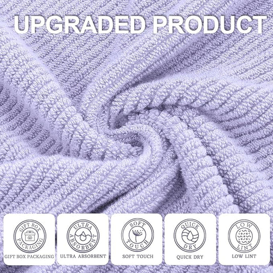 Washcloths for Showering, Thick Cotton Washcloths for Face, Lavender Face Towel - Image 2