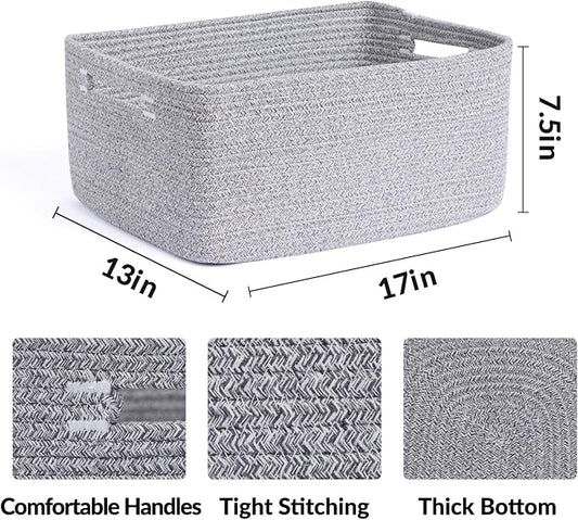 Large Storage Baskets for Shelves, Closet Organizers Bins for Clothes Blanket - Image 2