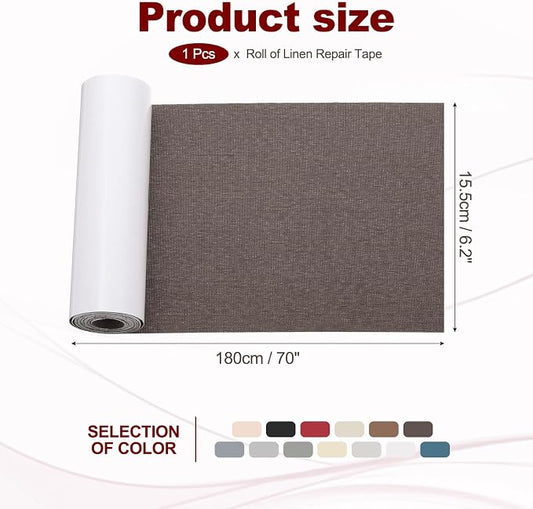 PATIKIL 70x6.2 Inch Linen Repair Tape, Repair Fabric Patch Self Adhesive Couch - Image 2
