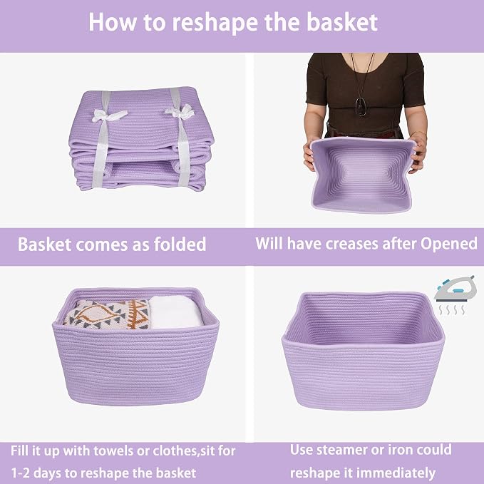 Cotton Rope storage Basket Bins Woven Basket - Image 7