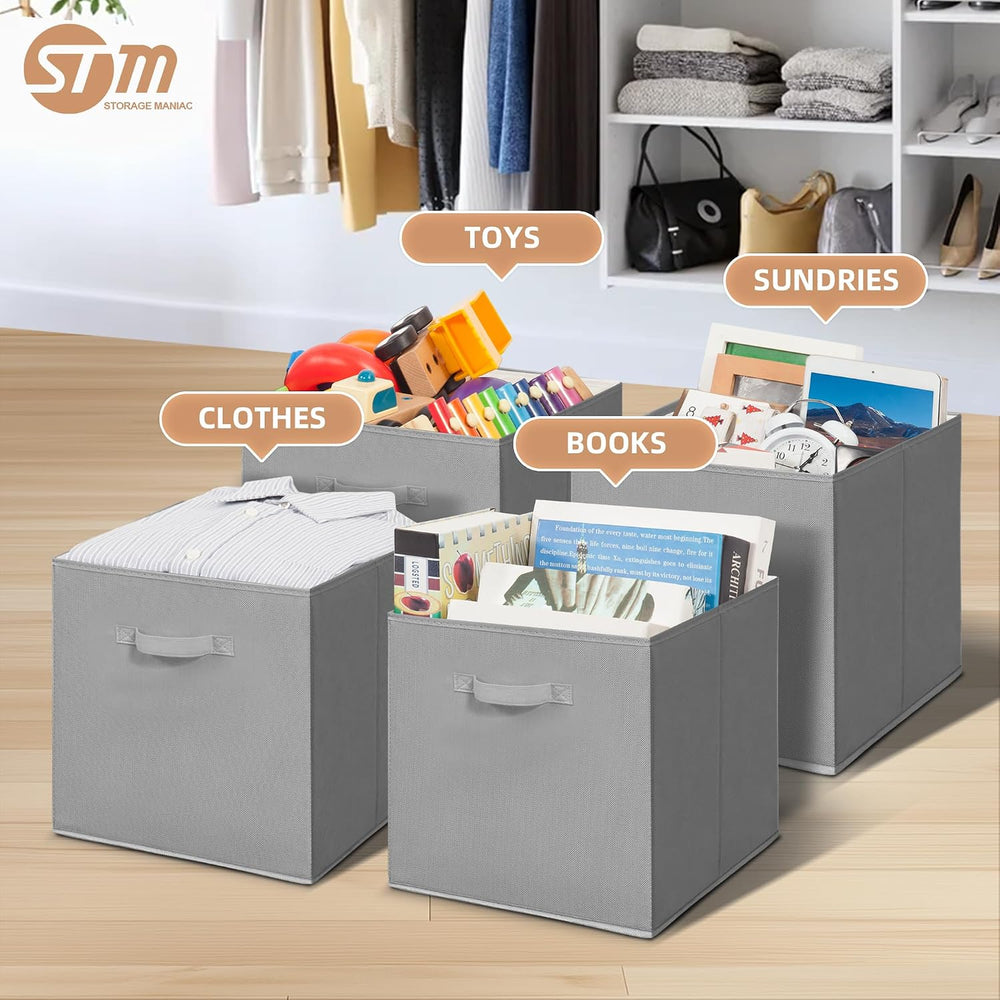 STORAGE MANIAC Storage Cubes, 13 Inch 8 Pack Collapsible Fabric Shelf Bins