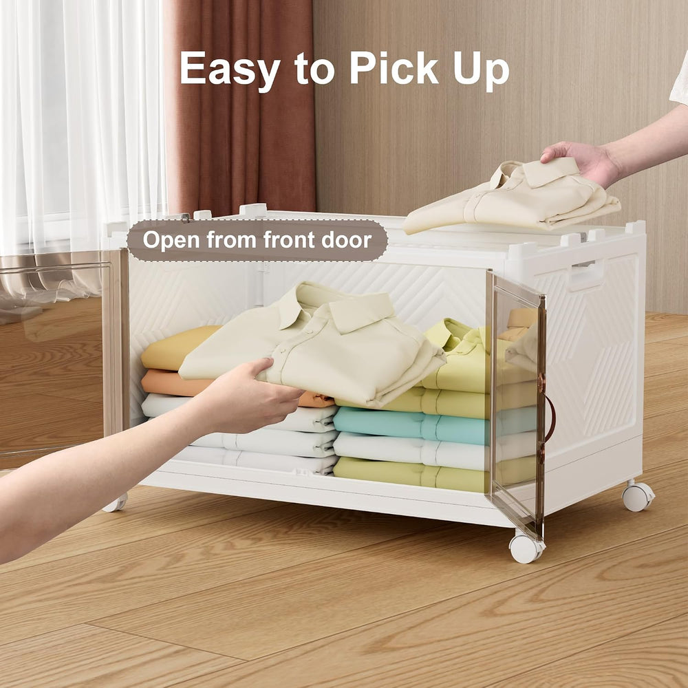 JOYMOOP Folding Storage Bins Organizer, 84 Quart Collapsible Storage Box with...