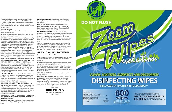 Zoom Evolution Multi-Purpose Antibacterial Wipes, Disinfecting Cleaning & - Image 9