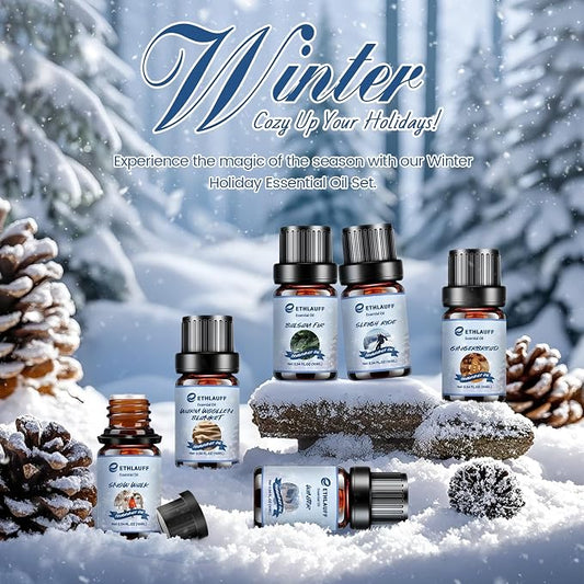 Essential Oils Set, Warm Woollen Blanket, Balsam Fir, Snow Walk, Sleigh Ride - Image 2