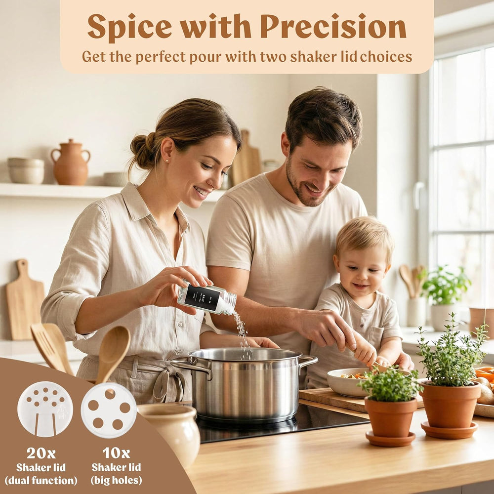 EDELHAUS Magnetic Spice Rack for Fridge with 24 Bamboo Lid Jars