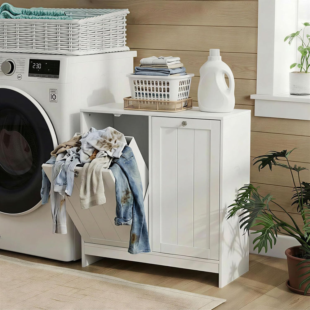 Laundry Hamper Cabinet Double Tilt Out Laundry Hamper 11.8 Gallon Hidden Laun...
