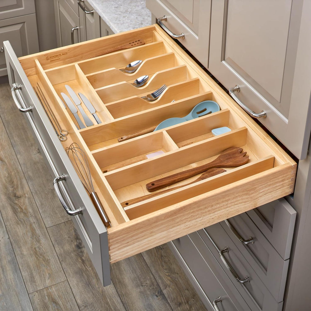 Rev-A-Shelf Trim-to-Custom-Fit Silverware Drawer Organizer For Kitchen Utensi...