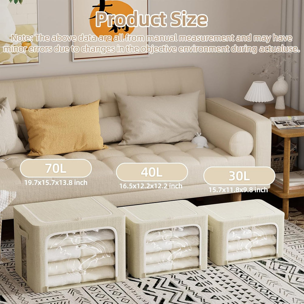 FHSQX 8 Pack Clothes Storage Bins - Foldable Storage Bins for Clothes Fabric ...